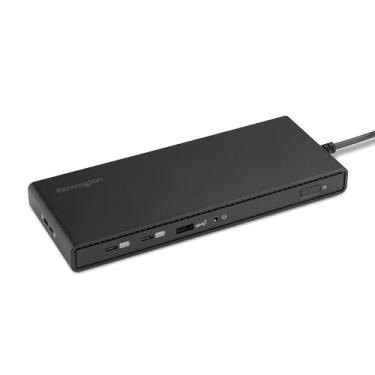 Imagem de Kensington Estação de ancoragem SD4842P EQ 12 em 1 USB-C para monitor triplo com 2 HDMI e 1 DisplayPort, 100W PD, Ethernet, conector de áudio, slots de trava de segurança, para laptops Windows e USB-C