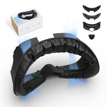 Imagem de UPOK 3-in-1 PU Leather Facial Interface for Meta Quest 3 | 0.7-Inch Thicked Face Pad Widly Cushion Reduce Cheek Squeeze | Nose Pad Light Blocker, Vent Grills Eliminates Lenses Fogging