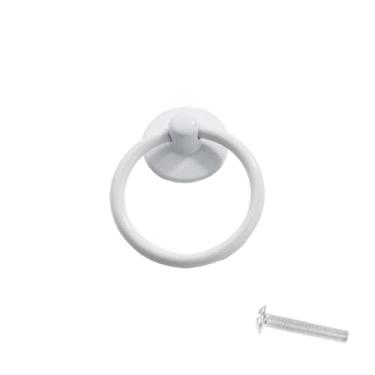 Imagem de 1pc anel redondo do vintage móveis porta puxar alça liga armário cômoda gaveta botões lidar com armário para caixa de jóias porta anel, branco