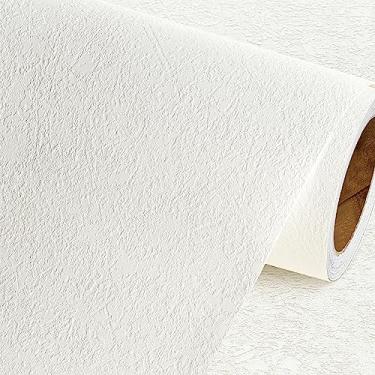 Imagem de Livelynine Papel de parede texturizado para pintar 40 cm x 5 m papel de parede de vinil anaglypta pré-colado branco