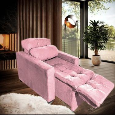 Imagem de Poltrona do Papai Retrátil e Reclinável Madri Rosa