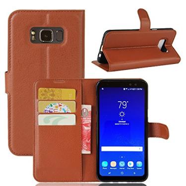 Imagem de Capa para Samsung Galaxy S8 Active – Capa flip carteira de couro PU para Samsung Galaxy S8 Active, capa de proteção de telefone estilo empresarial, capa com [compartimentos para dinheiro e cartão]