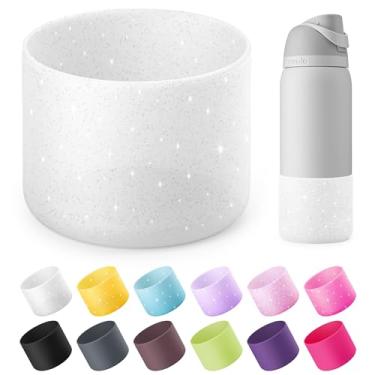 Imagem de Diumepo Bota de silicone para garrafa de água Owala 947 ml, capa protetora antiderrapante para garrafa de água de aço inoxidável Owala Twist & FreeSip & Flip, base inferior da bota (branco brilhante)