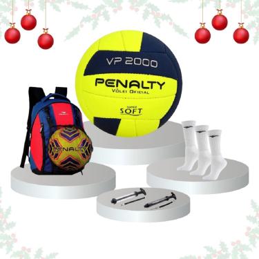 Imagem de Cesta de Natal Esportiva Mochila Bola Volei - Kit 1 - 5 Itens