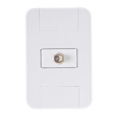 Imagem de Conjunto 4x2 com 1 Tomada TV/SAT Coaxial Tramontina Tablet Branco