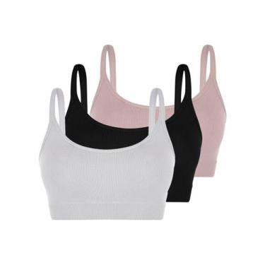 Imagem de Kit com 3 Tops sem Aro e sem Bojo Loba 41018-001 Colorido - LUPO, Bran