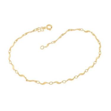 Imagem de Tornozeleira banhado ouro 3x 24k 18k e 22k feminina pulseira de pé elo