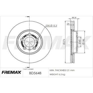 Imagem de Par Disco Freio Dianteiro Polo 2017 a 2022 Fremax BD5648