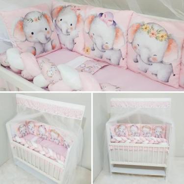 Imagem de Kit Enxoval Para Mini Berço Conjunto Com 13 Peças Para Mini Berço Bebê