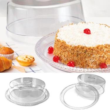 Imagem de Porta Bolo Decorada Trança Com Tampa Para Mesa 26cm - Keita