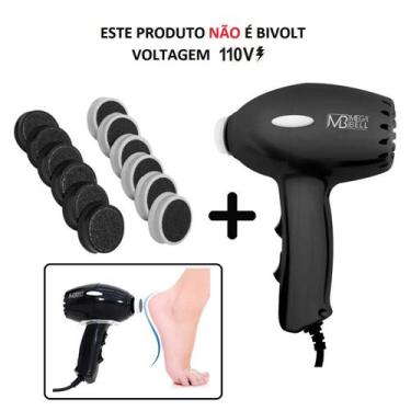 Imagem de Pedicuro Lixa Elétrica Esfoliador + 12 Lixas - Preto 110v - MEGA BELL