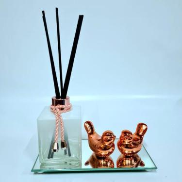 Imagem de Difusor Para Essência, Bandeja + 2 Pássaro. - R&A, Cubo branco dgd ros