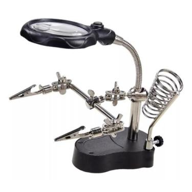 Imagem de Lupa Mesa Aumento 10x Bancada solda Eletrônica - levafor