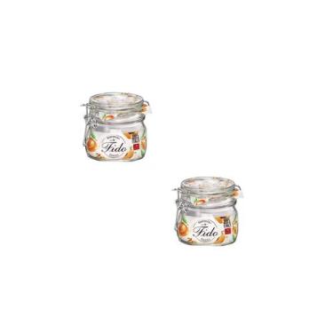 Imagem de Kit 2 Potes de Vidro Hermético Original Fido Terrina 500 ml Ø 10,6 mm 
