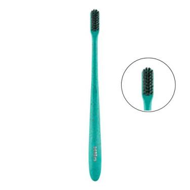 Imagem de Escova Dental Eco Cerdas Macia Com Infusão de Carvão - Klin, Verde águ