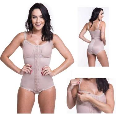 Imagem de Body Cinta Cavado Pós Parto Sutiã Amamentação Fecho Frontal Alta Compr