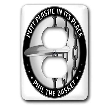 Imagem de 3dRose Putter de golfe lsp_18150_6 Phil The Basket 2 Frisbee Disc jogado nas correntes de uma cesta com 2 plugues