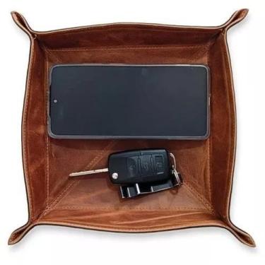 Imagem de Organizador Porta-trecos De Mesa Em Couro Natural  - Sparta Acessórios