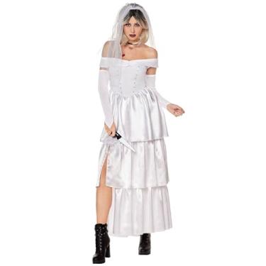 Imagem de Spirit Halloween Bride of Chucky Adult Tiffany Wedding Dress Costume | Officially licensed | Horror - Extra Large