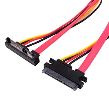 Imagem de Cablecc Cabo de extensão de alimentação de dados SATA III 3.0 7+15 22 pinos SATA macho para fêmea 30 cm
