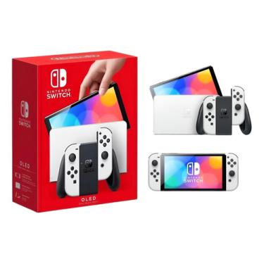 Imagem de Nintendo Switch Oled 64gb Standard Cor Branco E Preto Lacrado Nintendo switch oled - branco