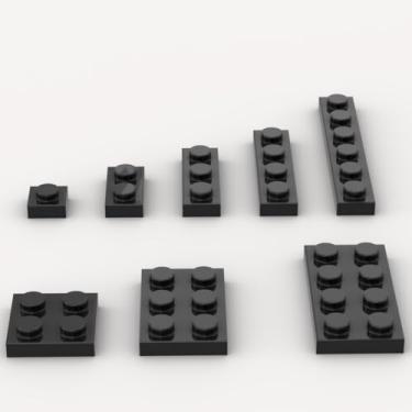 Imagem de Classic Building Plate Assortment Pack, 100Pcs Black Bulk Plates with 8 Size Building Plate Base Plate, Compatible with Lego Parts and Pieces, Building Bricks, for Most Brands(Color:Black)
