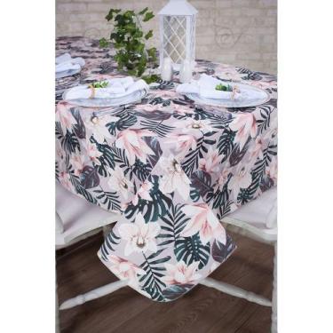 Imagem de Toalha de Mesa Retangular em Tecido Impermeável Acqua Linea Jasmin Ros
