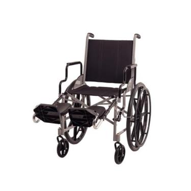 Imagem de Cadeira de Rodas Leblon Pneu Maciço Cinza 40CM - Carone