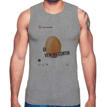 Imagem de Regata Oi, vem me curtir - Foca na Moda, Cinza, GG