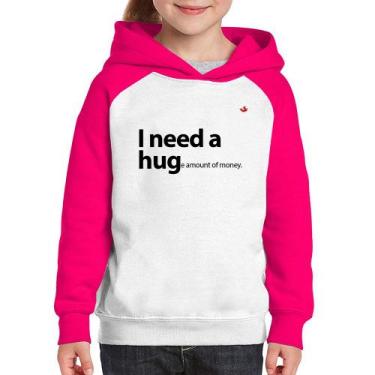 Imagem de Moletom Infantil I need a huge amount of money - Foca na Moda, Branco,