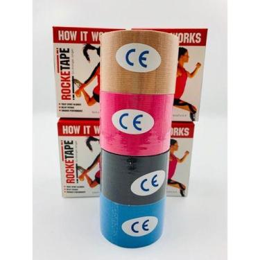 Imagem de Kit 10 Fita De Kinesio Kinesiologic Tape Profissional - oem, Azul