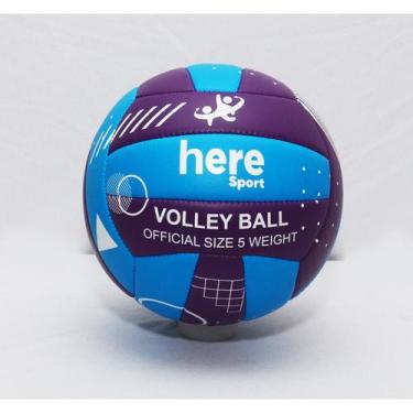 Imagem de Bola de voleibol composição pu tamanho oficial 5 cor azul e roxo 2.7 m