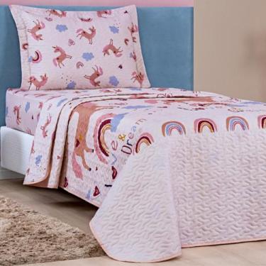 Imagem de Conjunto De Lencol Solteiro Mundo Kids 200 Fios Dupla Face BOUTI - JM 