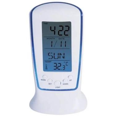 Imagem de Relógio De Mesa Digital Com Alarme LED Calendário Termômetro - Online