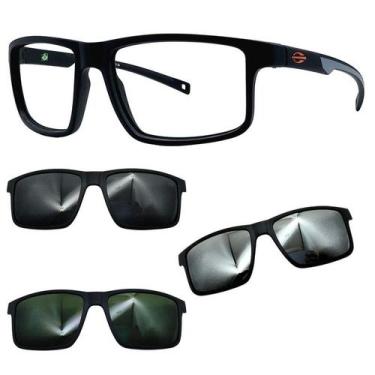 Imagem de Oculos Mormaii Swap 5 6127 APJ Preto Fosco Com 3 Clipons, Cinza, G15, 