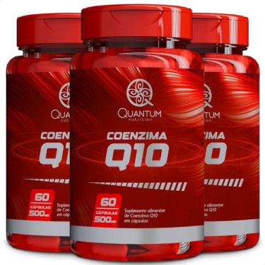 Imagem de 3 Potes Coenzima Q10 Ativa Kit 180 Cápsulas - Quantum  - Quantum Nutri