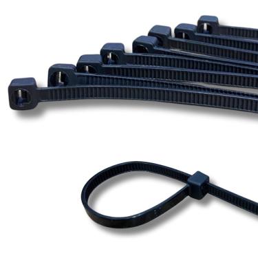 Imagem de Abraçadeira Nylon Enforca 3,6 x 100mm Kit C/ 100 Cinta Plástica Fixadora Fita Hellerman 10cm Preta