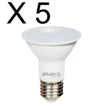 Imagem de Kit 5 lampada led par20 dimerizavel 8w branco quente 2700k bivolt e27 