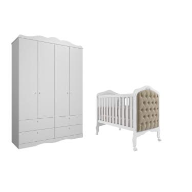 Imagem de Berço capitone Guarda Roupa Provençal Encanto Permobili MDF