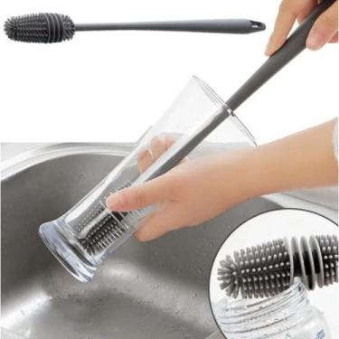 Imagem de Kit 3 Unidades Escova De Lavar Garrafa Mamadeira Copos Multiuso Esponj