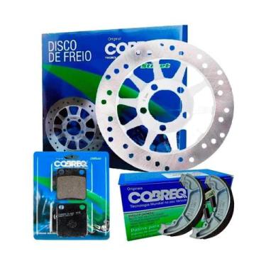 Imagem de Disco Freio DIanteiro Titan 150 Até 2008 + Pastilhas + Lonas - COBREQ