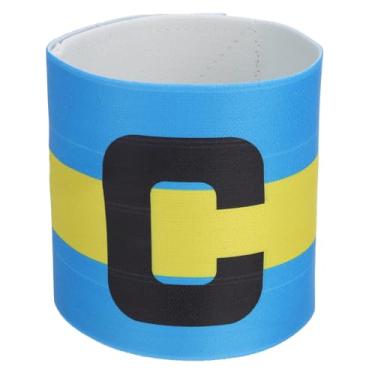 Imagem de PATIKIL Braçadeira de Capitão de Futebol, Braçadeiras de Capitão para Futebol Elástico Capitão C Braçadeiras de Capitão Esportivo para Jovens Adultos Treinamento de Equipe de Futebol Azul/Amarelo