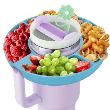 Imagem de Tigela de petiscos insefocc para copo Stanley com alça de 1,2 l, acessórios Stanley, silicone (azul)