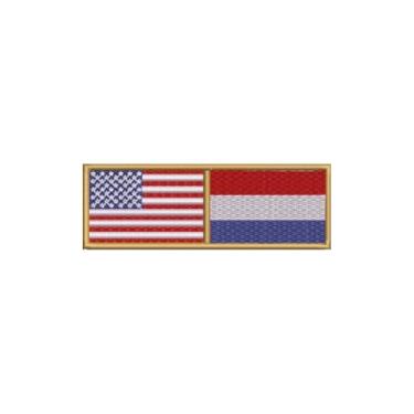 Imagem de BP0055-0033-031 Bandeira USA Países Baixos Bordado 7,4×2,5cm (D-Arquivo Matriz para bordar.)