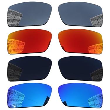 Imagem de Acefrog Lentes polarizadas de 1,8 mm compatíveis com óculos de sol Oakley Gascan OO9014, material atualizado, policarbonato 4 pares preto escuro + prata estrela + céu de inverno + laranja jaffa