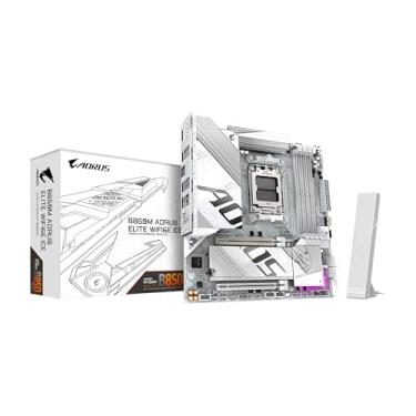 Imagem de GIGABYTE Placa-mãe B850M AORUS Elite WIFI6E ICE AMD AM5 LGA 1718, mATX, DDR5, 2X M.2, PCIe 5.0, USB-C, WIFI6E, LAN 2,5GbE, EZ-Latch, Garantia de 5 anos