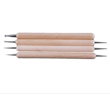 Imagem de Labriciyon Conjunto de 4 peças de caneta em relevo com diferentes tamanhos de ferramenta de pontilhamento de ponta dupla para pintura de papel de transferência de carbono, artesanato de argila de