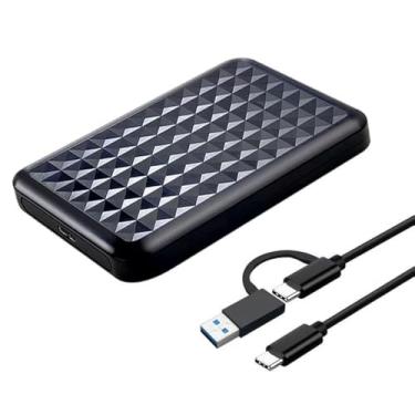 Imagem de Tianken Caixa de disco rígido externo de 6,3 cm USB 3.1 Gen 2 tipo C para SATA III 6Gbps para HDD SSD de 7 mm/9,5 mm de 2,5 polegadas com UASP, compatível com WD Seagate Toshiba, Samsung Hitachi Xbox,