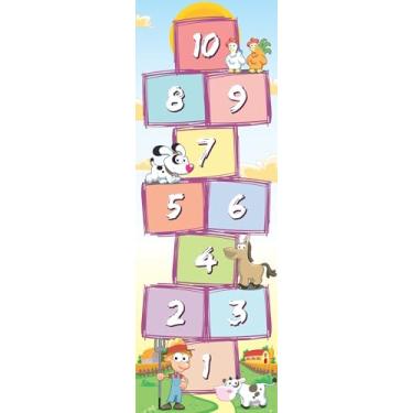 Imagem de Adesivo De Chão Amarelinha Infantil Animais Fazenda 62x180cm