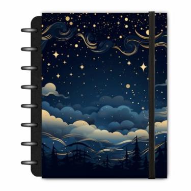 Imagem de Caderno Modular Noite Celestial Inteligente Médio A5 Capa Dura 90g 6 Divisórias Smart 160 páginas Infinito Achala